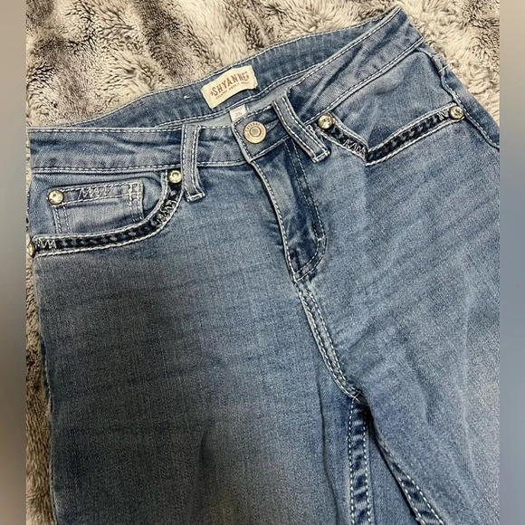 Shyanne Women's Blue Flared Jeans - Picture 2 of 5